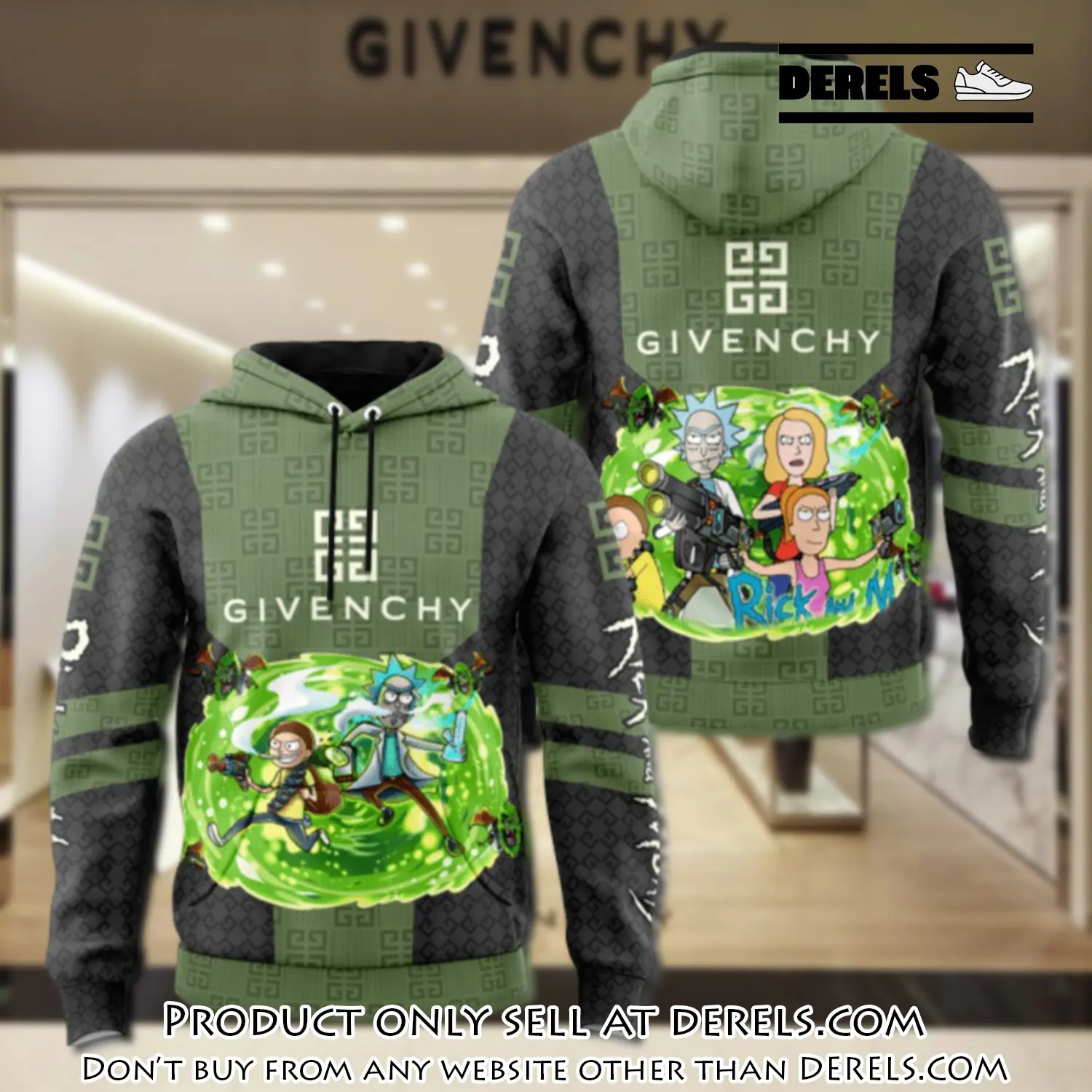 Givenchy rick and morty unisex hoodie luxury brand gifts  jh2009 dr1946280